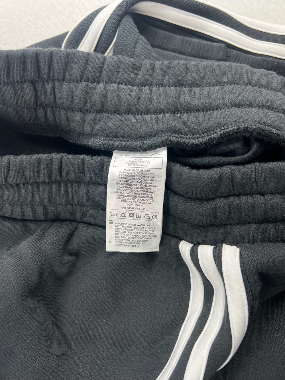 Adidas Womens Classic Striped Wide Leg Baggy Fleece Sweatpants Size S - Picture 4 of 11